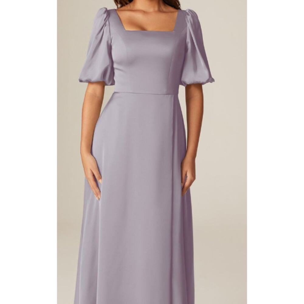 AW BRIDAL SZ 2 XS purple haze Etta satin formal bridesmaid maxi dress B116